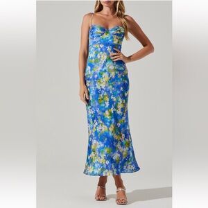 ASTR Florianne Floral Print Bustier Sleeveless Maxi Dress